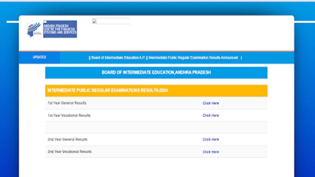 AP Inter 1st Year and 2nd Year Results 2024 Live Updates: check marks
